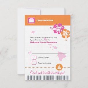 Hawaii Wedding RSVP Confirmation Boarding Pass