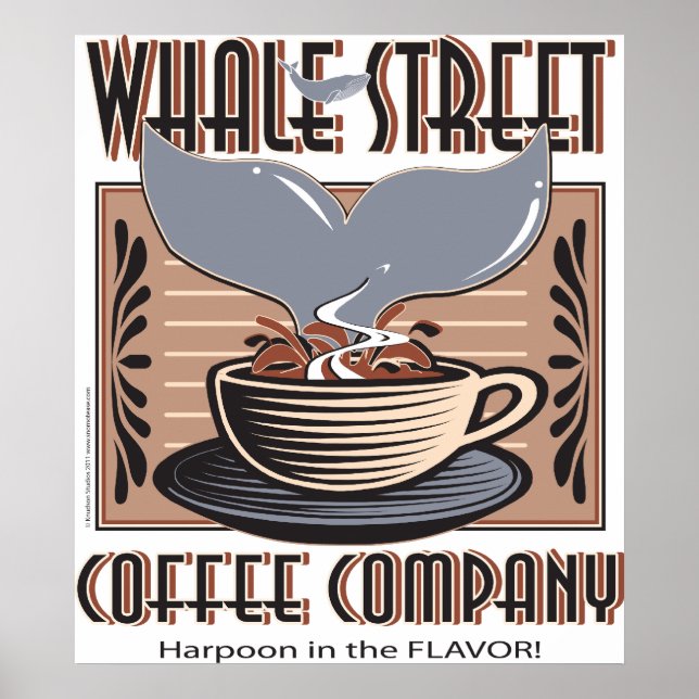 Hawaii Whale Street Coffee Company Poster (Front)