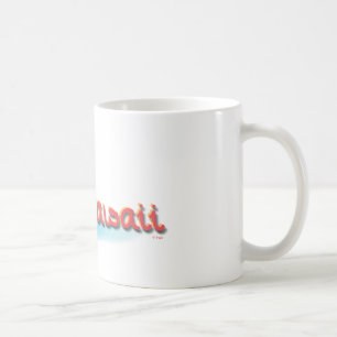 Hawaii with Palms, Flowers and Surfboard Coffee Mug