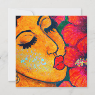 Hawaiian aloha art card blank back