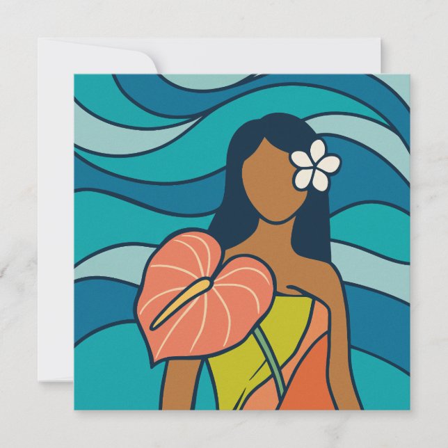 Hawaiian aloha art card blank back (Front)