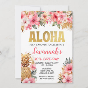 Hawaiian Aloha Birthday Party Invitation