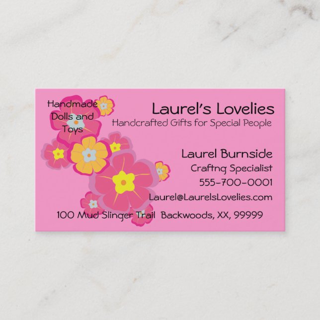 Hawaiian Aloha Flowers Business Card (Front)