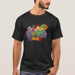 Hawaiian Aloha Hibiscus Flower Hawaii Surfer T-Shirt