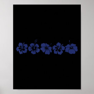 Hawaiian Aloha Hibiscus Flower Hawaii Surfer Vinta Poster