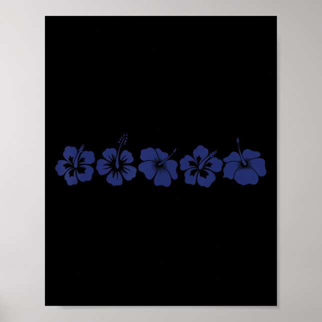 Hawaiian Aloha Hibiscus Flower Hawaii Surfer Vinta Poster (Front)