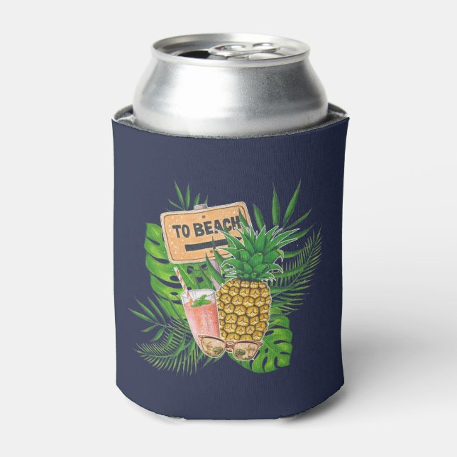 Hawaiian Aloha Luau Birthday Party Guest Favour Can Cooler (Can Front)