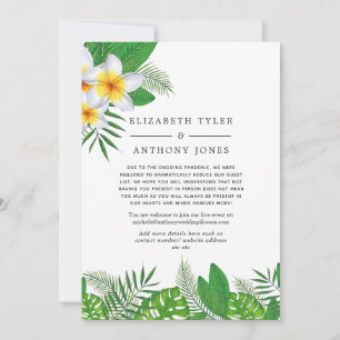 Hawaiian Aloha Luau Wedding Reduced Guest List Announcement