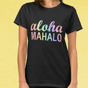 Hawaiian Aloha Mahalo Beachy in Pastel Rainbow T-Shirt