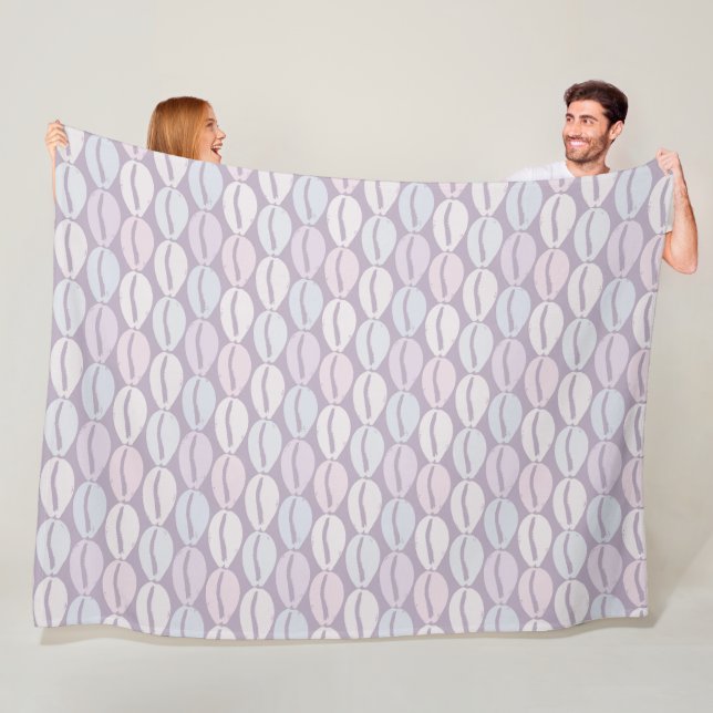 Hawaiian Aloha print beachy cowrie shell Pattern Fleece Blanket (In Situ)