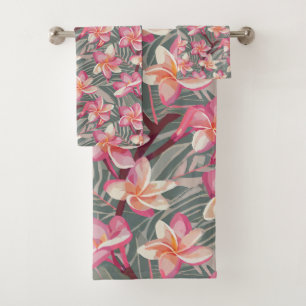 Hawaiian Aloha print Tropical Pattern Bath Towel Set