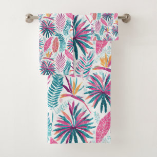 Hawaiian Aloha print Tropical Pattern Bath Towel Set