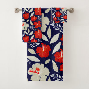 Hawaiian Aloha print Tropical Pattern Bath Towel Set