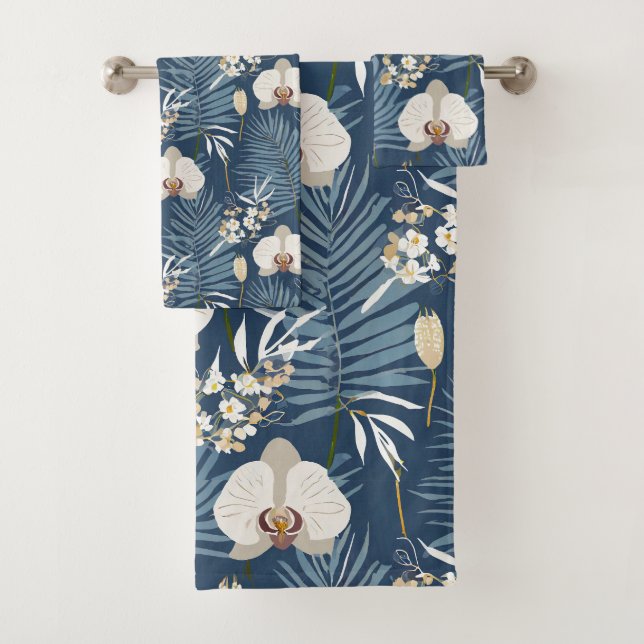 Hawaiian Aloha print Tropical Pattern Bath Towel Set (Insitu)