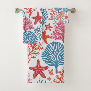 Hawaiian Aloha print Tropical Pattern Bath Towel Set
