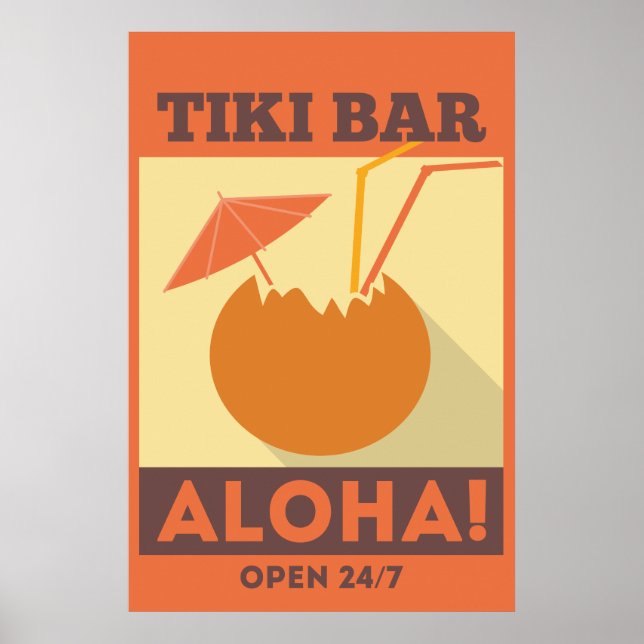 Hawaiian Aloha Tiki Bar Poster (Front)