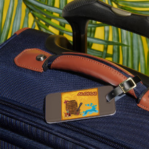 Hawaiian Aloha Tiki Bar Retro Luau Party  Luggage Tag