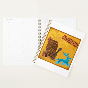 Hawaiian Aloha Tiki Bar Retro Luau Party  Planner