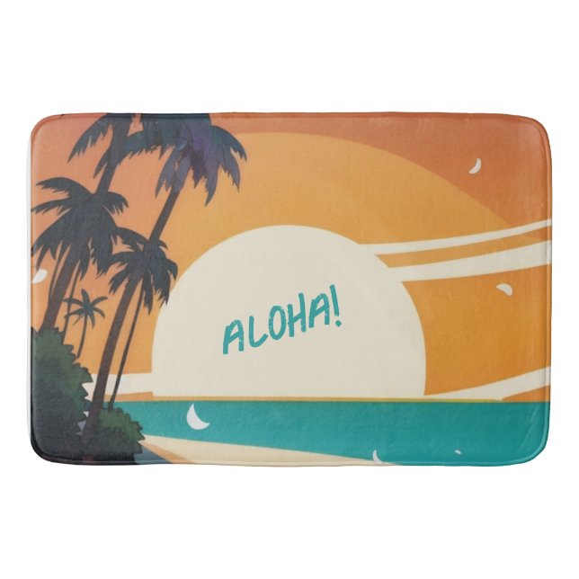 Hawaiian/Aloha/Tropical/beach Bath Mat (Front)