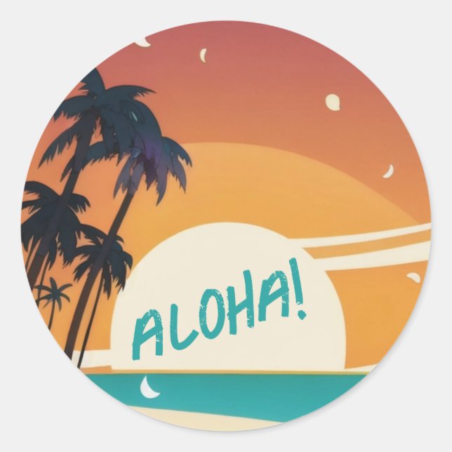 Hawaiian/Aloha/Tropical/beach Classic Round Sticker (Front)