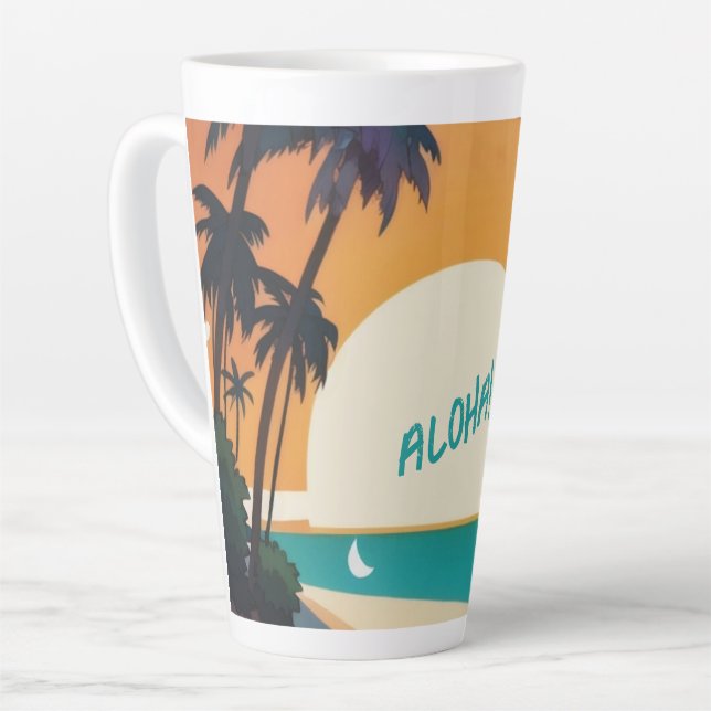 Hawaiian/Aloha/Tropical/beach Latte Mug (Left Angle)