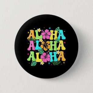 Hawaiian Aloha Tropical Luau Costume Party Hawaii  6 Cm Round Badge