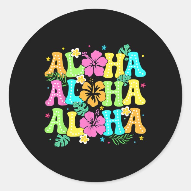 Hawaiian Aloha Tropical Luau Costume Party Hawaii  Classic Round Sticker (Front)