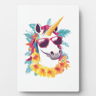 Hawaiian Aloha Unicorn Plaque