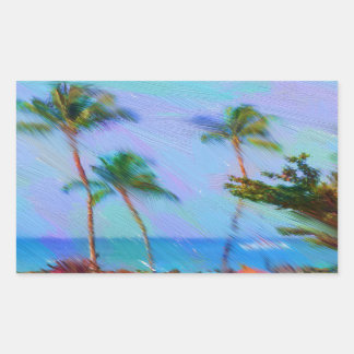 Hawaiian Art Rectangular Sticker