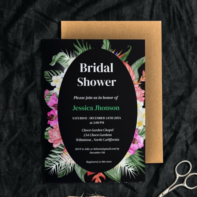 Hawaiian beach floral bridal shower invitation (Creator Uploaded)