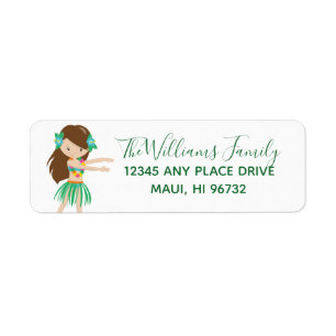 Hawaiian Beach Luau Party Return Address Label