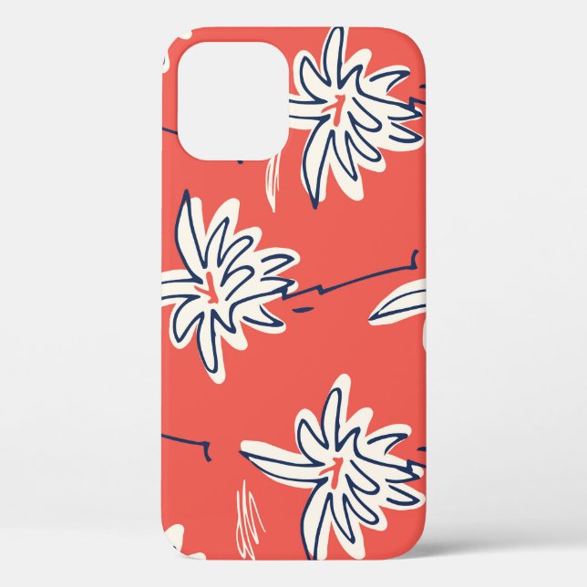 Hawaiian beach shirt, doodle palm pattern. Case-Mate iPhone case (Back)