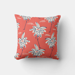 Hawaiian beach shirt, doodle palm pattern. cushion
