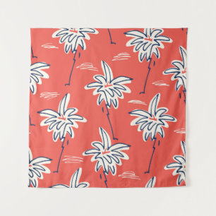 Hawaiian beach shirt, doodle palm pattern. tapestry