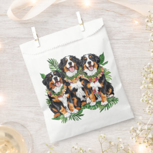 Hawaiian Bernese Mountain Dogs Flower Lei Favour Bag