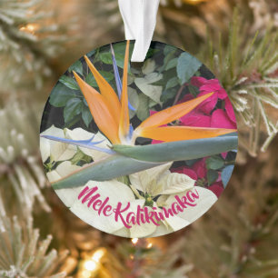 Hawaiian Bird of Paradise Floral Holiday Ornament