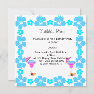 HAWAIIAN BIRTHDAY PARTY INVITATION