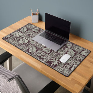Hawaiian Botanical Bark Cloth Desk Mat