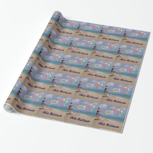 Hawaiian Christmas at the beach Wrapping Paper