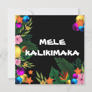 Hawaiian Christmas Border - Mele Kalikimaka  Holiday Card