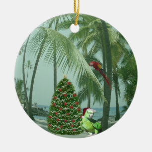 Hawaiian Christmas Ceramic Ornament