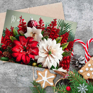 Hawaiian Christmas Flower Centerpiece Card