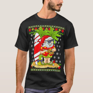 Hawaiian Christmas In July Mele Kalikimaka Santa C T-Shirt