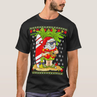 Hawaiian Christmas In July Mele Kalikimaka Santa C T-Shirt