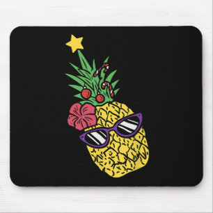 Hawaiian Christmas In July Pineapple Mele Kalikima Mouse Pad