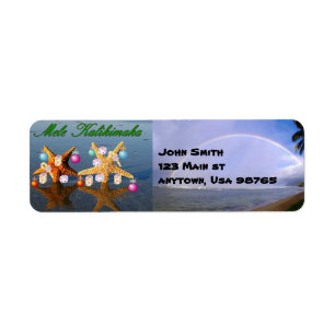 Hawaiian Christmas Label Return Address Label