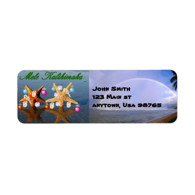 Hawaiian Christmas Label Return Address Label (Front)