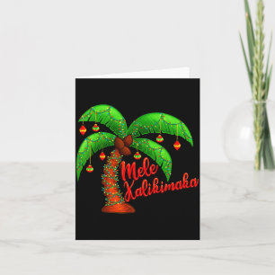 Hawaiian Christmas Mele Kalikimaka Coconut Tree Card