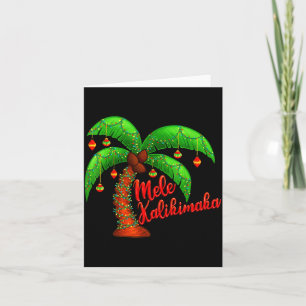 Hawaiian Christmas Mele Kalikimaka Coconut Tree Card