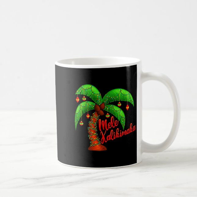 Hawaiian Christmas Mele Kalikimaka Coconut Tree  Coffee Mug (Right)